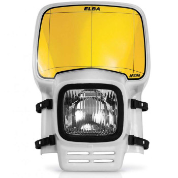 Plaque de phare retro avec feu Acerbis ELBA Blanc