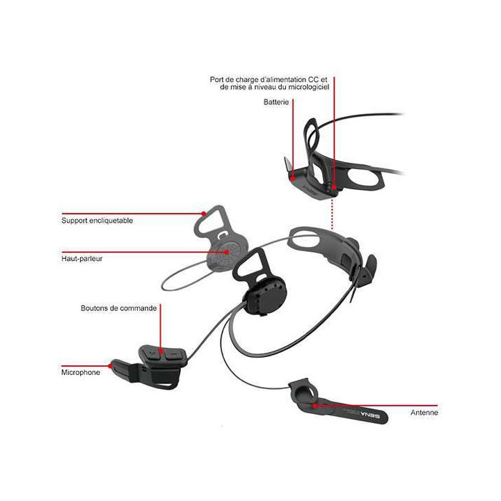 Intercom Sena 10U + RC4 pour Shoei GT-AIR (kit pour 1 casque)