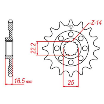 Pignon JT 15 dents pas 525 type 741 Pignon JT 15 dents pas 525 type 741