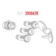 Kit serrure 3 barillets + clés pour valises Shad SH23/SH35/SH36/SH42/SH43 (200062R)
