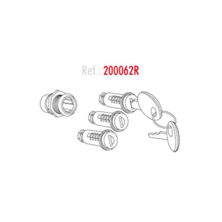 Kit serrure 3 barillets + clés pour valises Shad SH23/SH35/SH36/SH42/SH43 (200062R)