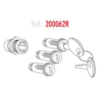 Kit serrure 3 barillets + clés pour valises Shad SH23/SH35/SH36/SH42/SH43 (200062R)