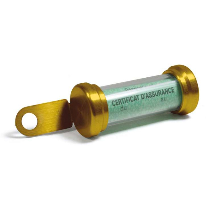 Support vignette d'assurance Chaft cylindrique