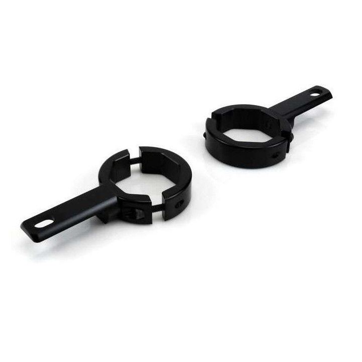 Kit fixation feux DENALI sur tubes de fourche standard 39-49mm (Noir)