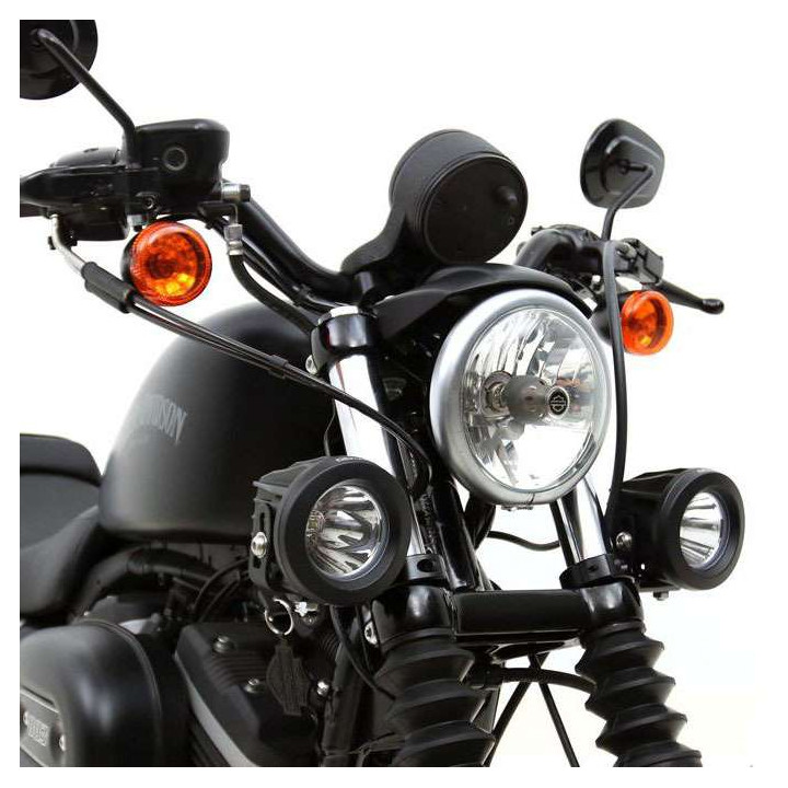 Kit fixation feux DENALI sur tubes de fourche standard 39-49mm (Noir)