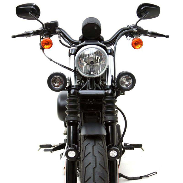 Kit fixation feux DENALI sur tubes de fourche standard 39-49mm (Noir)