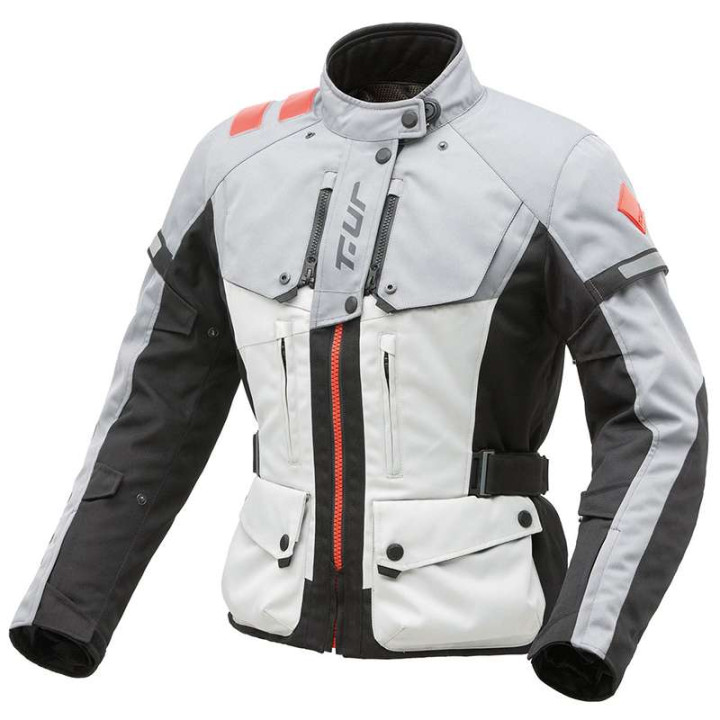 Veste moto Femme T.UR WAYPOINT HYDROSCUD Lady Gris