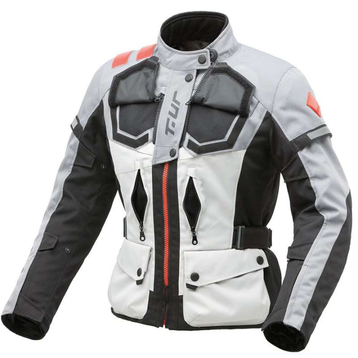 Veste moto Femme T.UR WAYPOINT HYDROSCUD Lady Gris