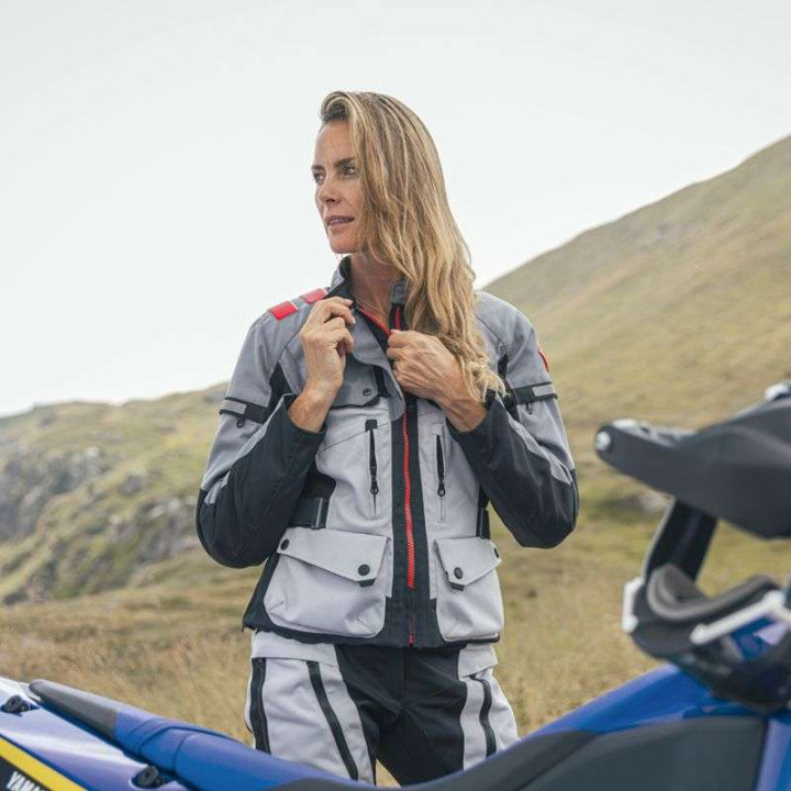 Veste moto Femme T.UR WAYPOINT HYDROSCUD Lady Gris