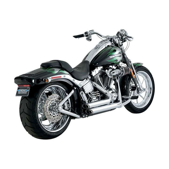 Vance &amp- Hines exhaust SHORTSHOTS CHROME(17221) Harley SOFTAIL 86-11