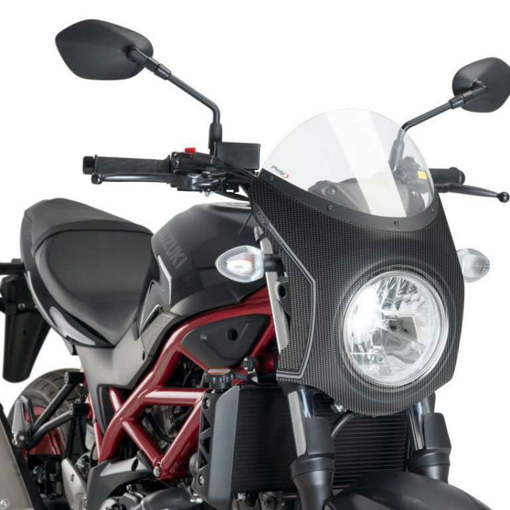 Bulle + carénage rétro Puig Carbone (3170) Suzuki SV650 16-