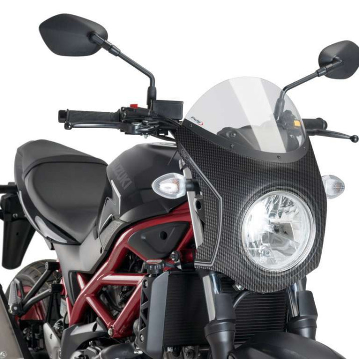Bulle + carénage rétro Puig Carbone (3170) Suzuki SV650 16-