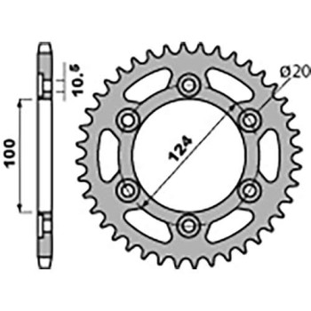Couronne acier PBR 48 dents pas 520 type 1027 Ducati Monster 695
