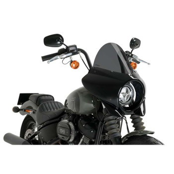 Semi-carénage Puig MIRAGE TOURING Noir Brillant (21332) HARLEY DAVIDSON SOFTAIL STREET BOB 21-