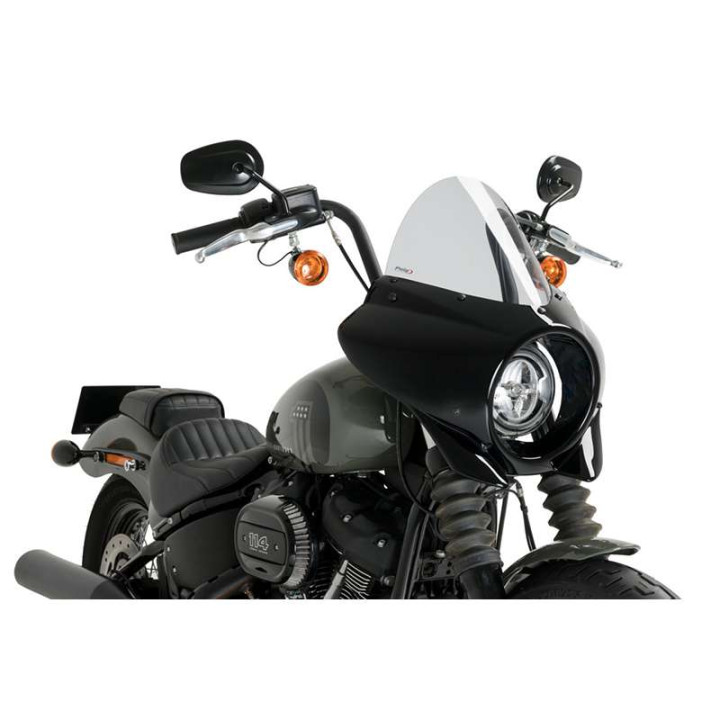 Semi-carénage Puig MIRAGE TOURING Noir Brillant (21332) HARLEY DAVIDSON SOFTAIL STREET BOB 21-
