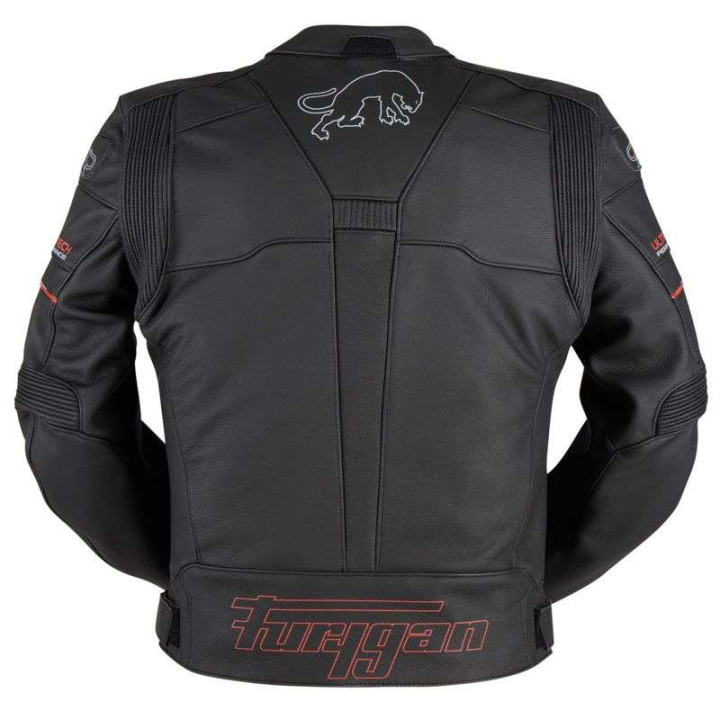 Leather motorcycle jacket Furygan NITROS Black/Red