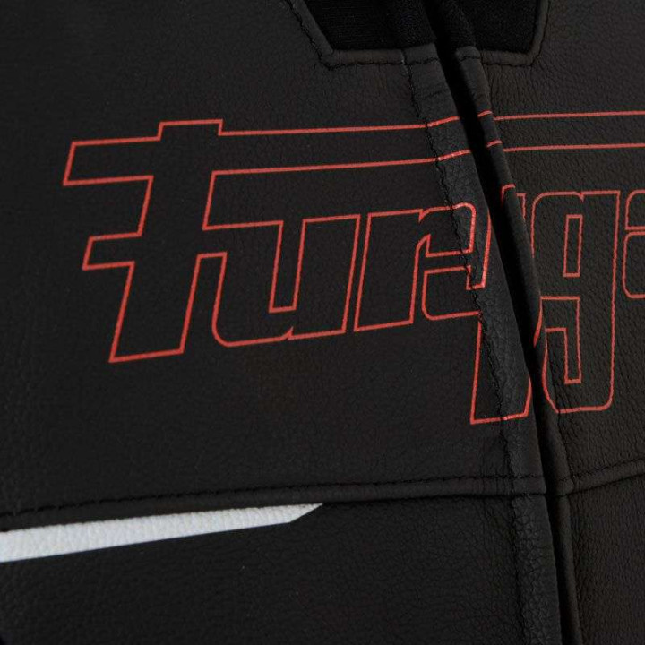 Leather motorcycle jacket Furygan NITROS Black/Red