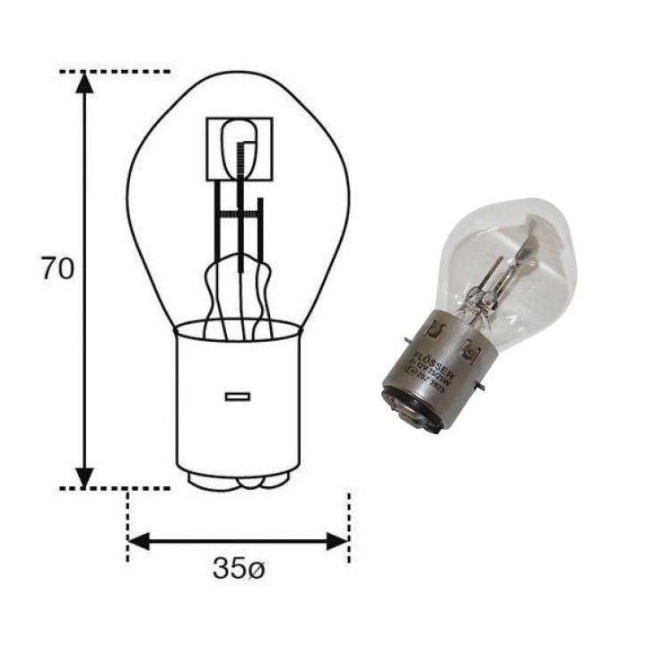 Ampoule phare Flösser S2 12V 35/35W BA20D