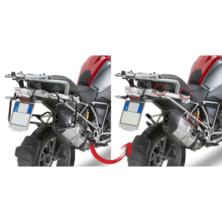 Support rapide valises latérales Givi MONOKEY (PLR5108) BMW R1200GS LC