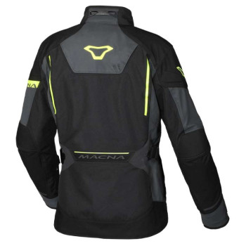 Veste moto Macna MUNDIAL NIGHT EYE Noir/Gris/Jaune Fluo