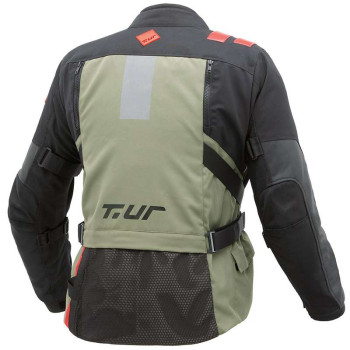 Veste moto T.UR ROADBOOK HYDROSCUD Vert/Gris