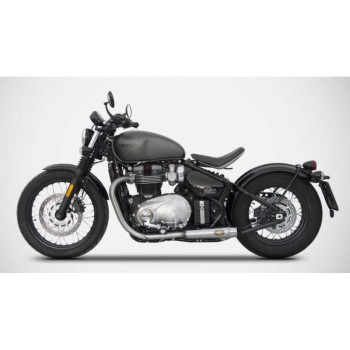 Approved mufflers (x2) Zard INOX Triumph BONNEVILLE BOBBER