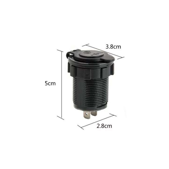 Prise double USB + USB-C + voltmètre