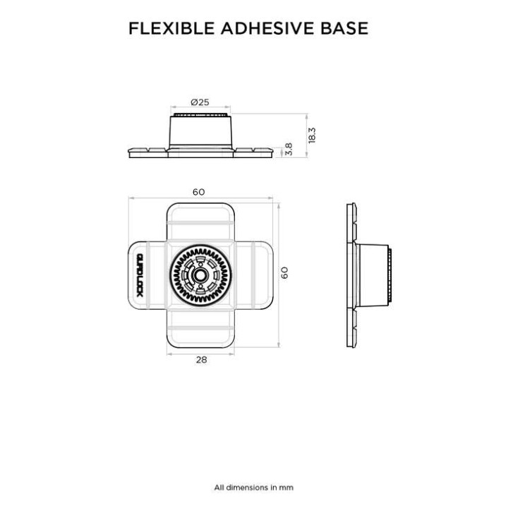 Quad Lock 360 flexible adhesive base