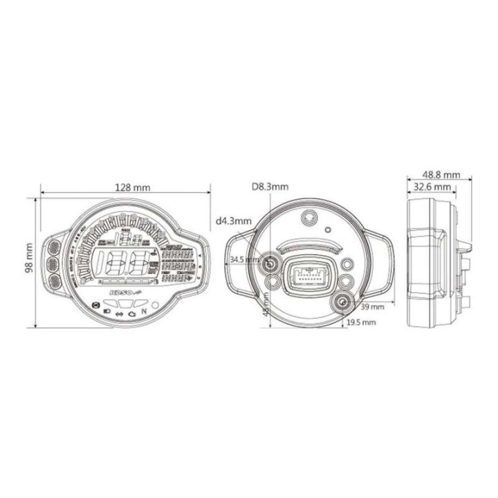 Compteur multifonctions KOSO MS-01 (BA078100)
