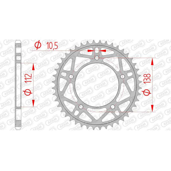 AFAM steel sprocket 41 teeth pitch 520 type 12817 Yamaha R1