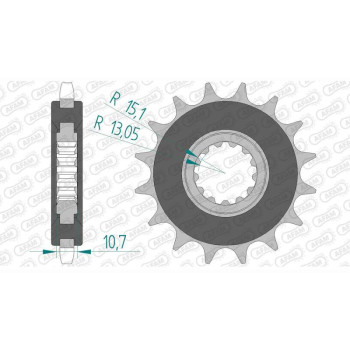 Pignon anti-bruit AFAM 16 dents pas 525 type 21607OEM Yamaha MT-07 700