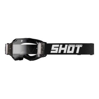 Masque moto cross Shot ASSAULT 2.0 SOLID BLACK GLOSSY ROLL-OFF