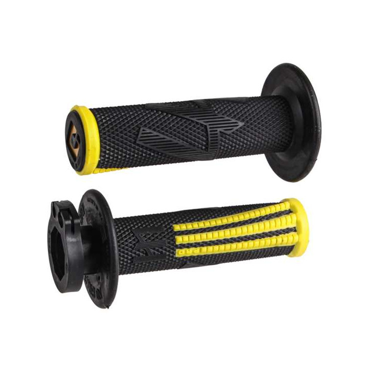 Poignées moto cross ODI EMIG PRO V2 LOCK-ON Noir/Jaune