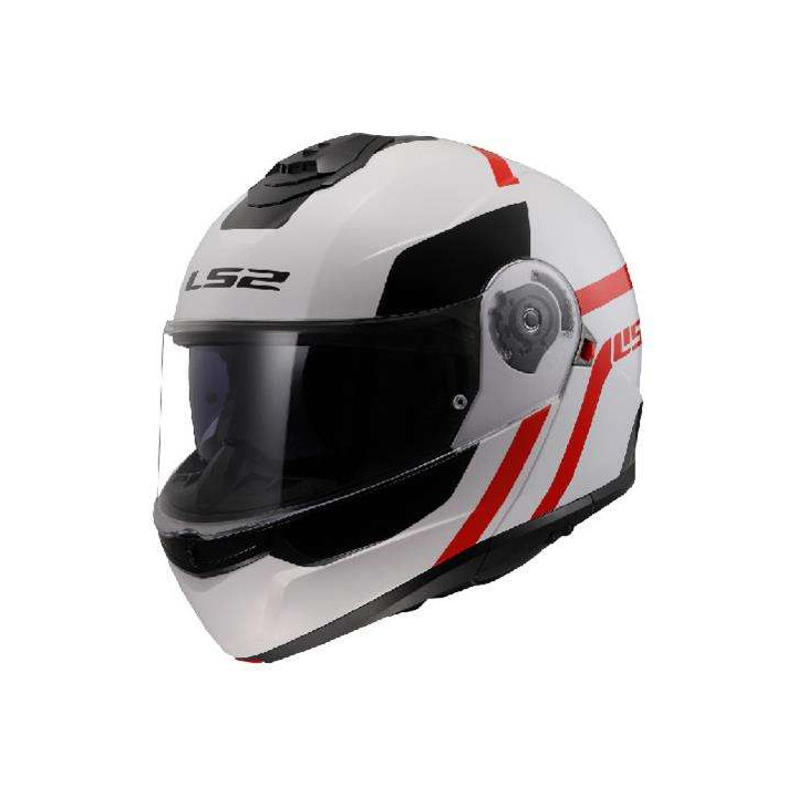 LS2 FF908 STROBE II AUTOX modular helmet White/Red 22.06