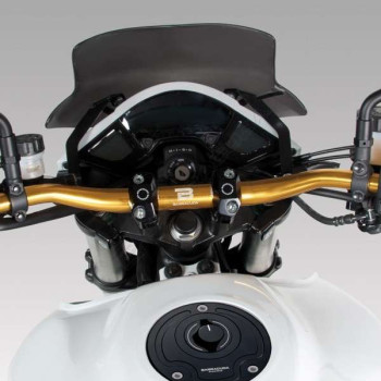 Pontets moto Barracuda 28mm NOIR pour Té de fourche percé Pontets moto Barracuda 28mm NOIR pour Té de fourche percé