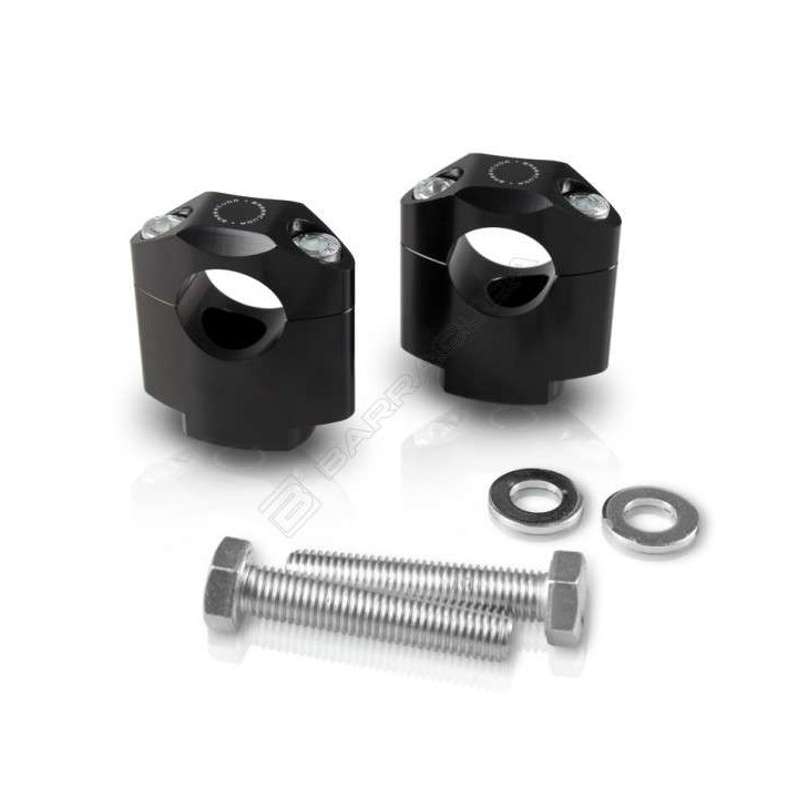 Pontets moto Barracuda 28mm NOIR pour Té de fourche percé Pontets moto Barracuda 28mm NOIR pour Té de fourche percé