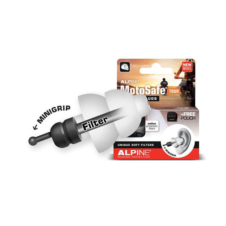Bouchons d'oreille Alpine MotoSafe Tour +Mini Grip