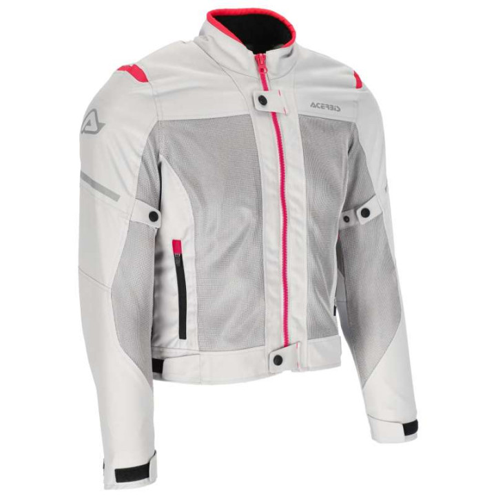 Blouson moto été femme Acerbis CE RAMSEY VENTED LADY GREY/PINK