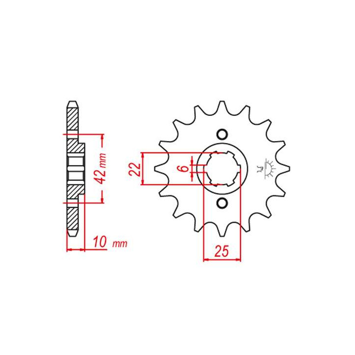 Pignon JT 15 dents pas 520 type 306