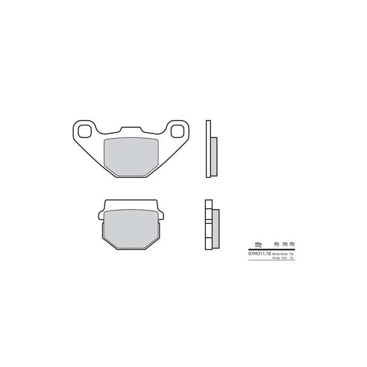 Plaquettes de frein organique BREMBO 07HO1118