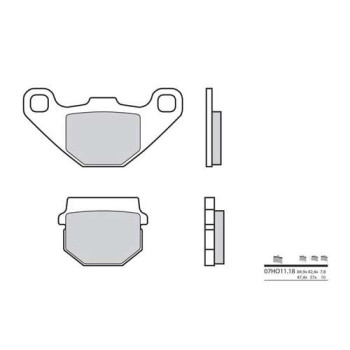 Plaquettes de frein organique BREMBO 07HO1118