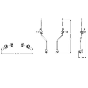 Support réglable (3493N) pour bulle Puig CRF1000L AFRICA TWIN Support réglable (3493N) pour bulle Puig CRF1000L AFRICA TWIN