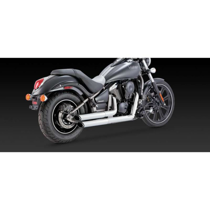 Ligne complète Vance & Hines TWIN SLASH chromée (18397) Kawasaki VN900 Vulcan