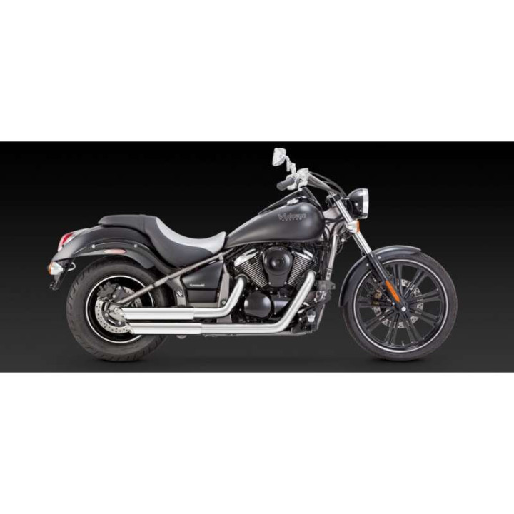 Ligne complète Vance & Hines TWIN SLASH chromée (18397) Kawasaki VN900 Vulcan