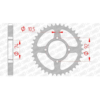 Couronne acier AFAM 39 dents pas 530 type 12303 Yamaha RD 250 DX Couronne acier AFAM 39 dents pas 530 type 12303 Yamaha RD 250 DX