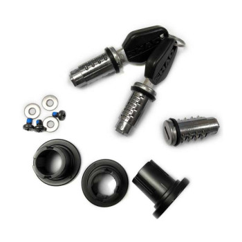 Kit serrure 3 barillets secure + clés noire pour top case Shad SH48/SH58X/SH59X (203134R)