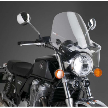 Pare-brise moto Puig TOURING I incolore (0856W) pour feu rond