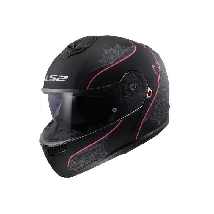 Casque modulable LS2 FF908 STROBE II LUX Noir/Rose 22.06