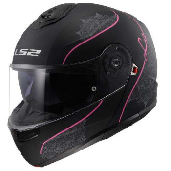 Casque modulable LS2 FF908 STROBE II LUX Noir/Rose 22.06