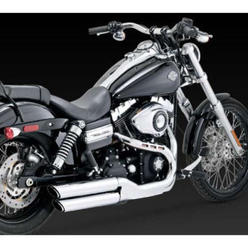 Vance &amp- Hines TWIN SLASH chrome muffler (16845) Harley DYNA